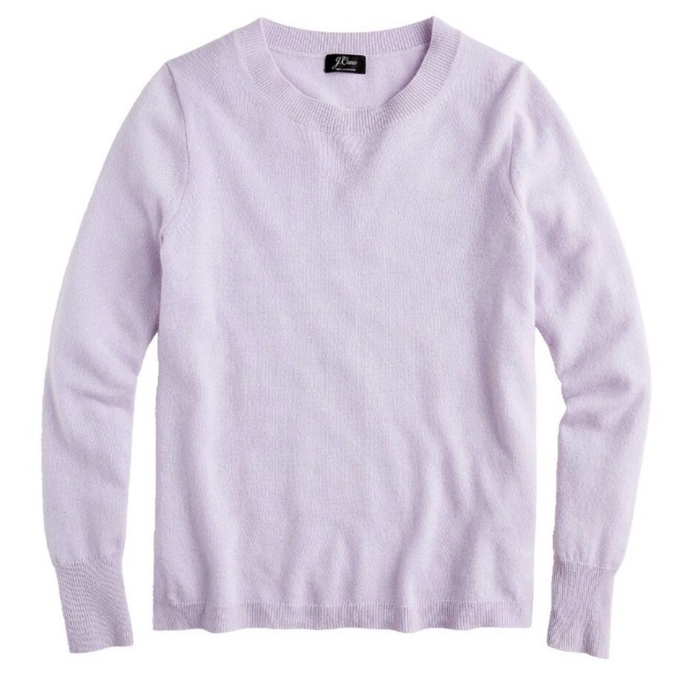 J. Crew Women’s Lilac 100% Cashmere Slim Fit Crewneck Sweater